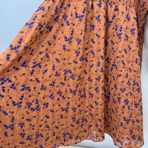 Draper James RSVP Womens Brown Floral LS Smocked Waist Midi Dress Plus 3X 24 26W - Picture 10 of 16